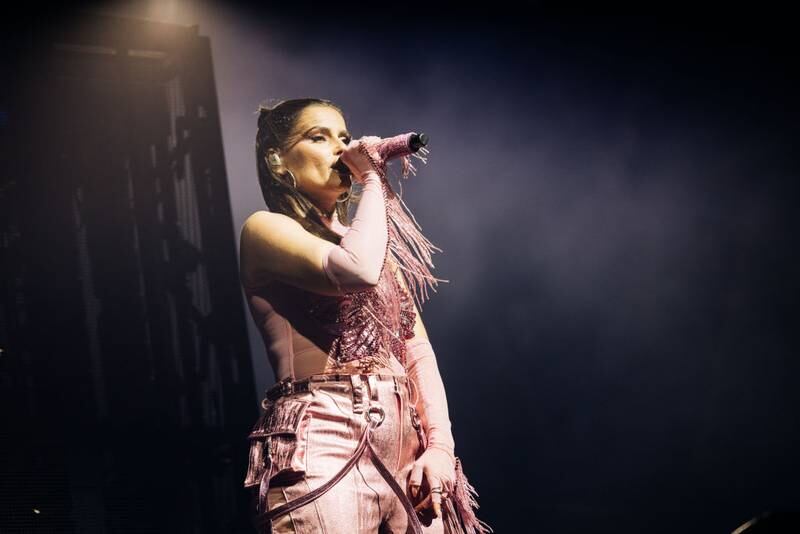 INDIO, CALIFORNIA - APRIL 13: Nelly Furtado performs at the Sahara Stage at the 2024 Coachella Valley Music And Arts Festival - Weekend 1 - Day 2 at Empire Polo Club on April 13, 2024 in Indio, California. (Photo by Matt Winkelmeyer/Getty Images for Coachella)