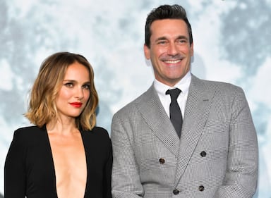 LOS ANGELES, CALIFORNIA - SEPTEMBER 25: Natalie Portman (L) and Jon Hamm attend the premiere of FOX's "Lucy In The Sky" at Darryl Zanuck Theater at FOX Studios on September 25, 2019 in Los Angeles, California. (Photo by Rodin Eckenroth/Getty Images)