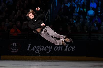 Ice skaters performing