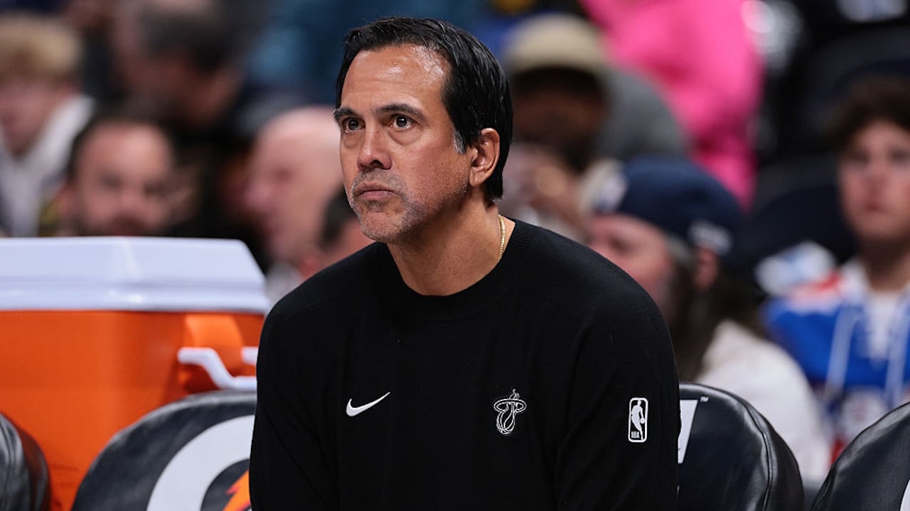 The Heat coach returned to Florida after the team played in Denver on Wednesday.