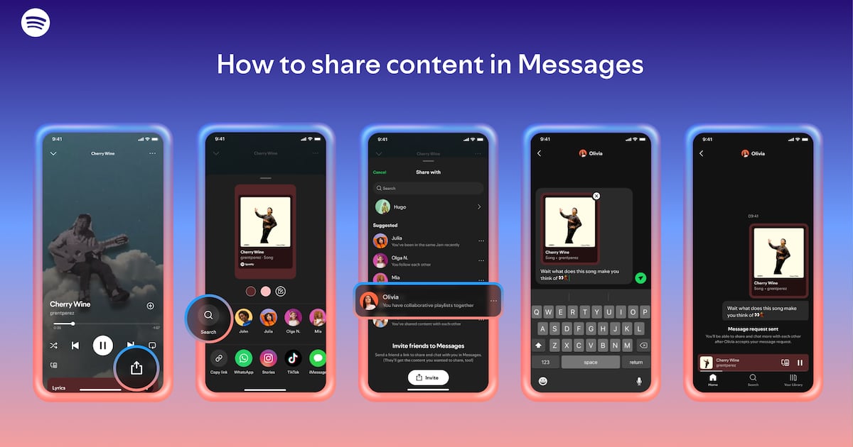 Spotify adds Messages feature