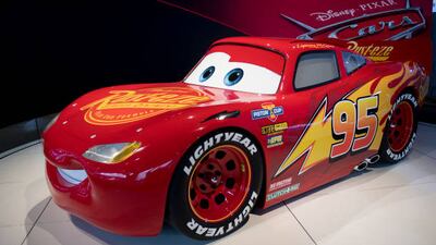 A model of Lightning McQueen from the Disney Pixar movie "Cars 3" is shown during the 2017 North American International Auto Show in Detroit, Michigan, January 10, 2017. (Photo by JIM WATSON / AFP) (Photo by JIM WATSON/AFP via Getty Images)